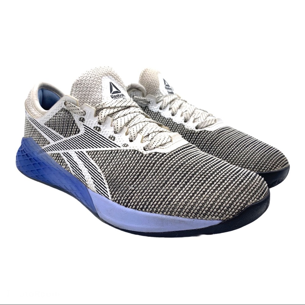 Reebok Women's Nano Size 8.5 White/Black/Blue Blast Training Shoes FU7573